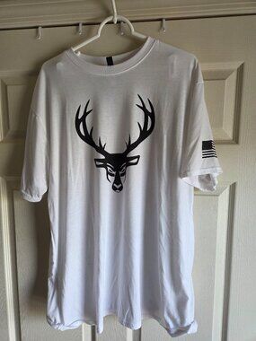 Bucked Up Flag shirt- 2xl White